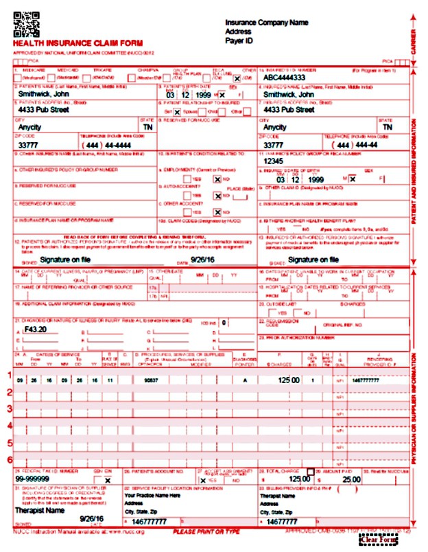 Free Cms 1500 Claim Form Template Sample Templates Sample, 46% OFF